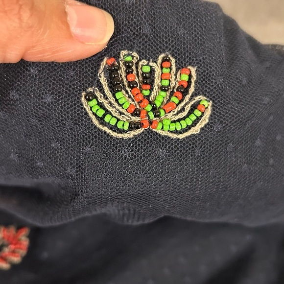 Zara Black Tulle Skirt with Beads and Embroidery - Picture 3 of 9